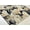 Midnight Blue, Gold, Beige / Amirah, variant on BoutiqueRugs Amirah Coastal Area Rug - Outdoor Safe - Olive, Ivory - 7'10" x 10'