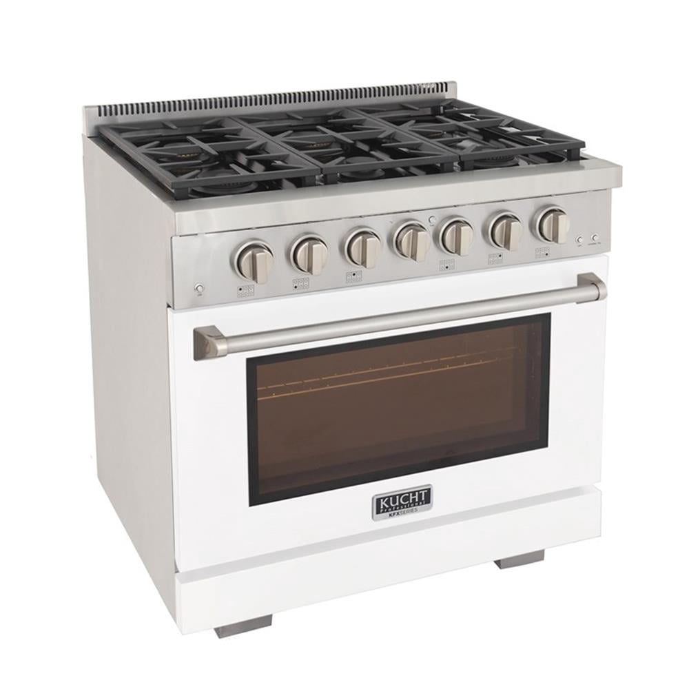 Pemberly Row 36" Natural Gas Range in White with True Simmer Burners
