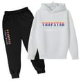 thumbnail image 1 of Trapstar Ensembles de Chandails à Capuchon pour Enfants Manches Longues Chandails Graphiques pour Garçons Filles Chandails Amples de Rue Trapstar Chandails + Pantalons de Survêtement Ensemble de 2 Chandails Classiques (Blanc, 160), 1 of 4