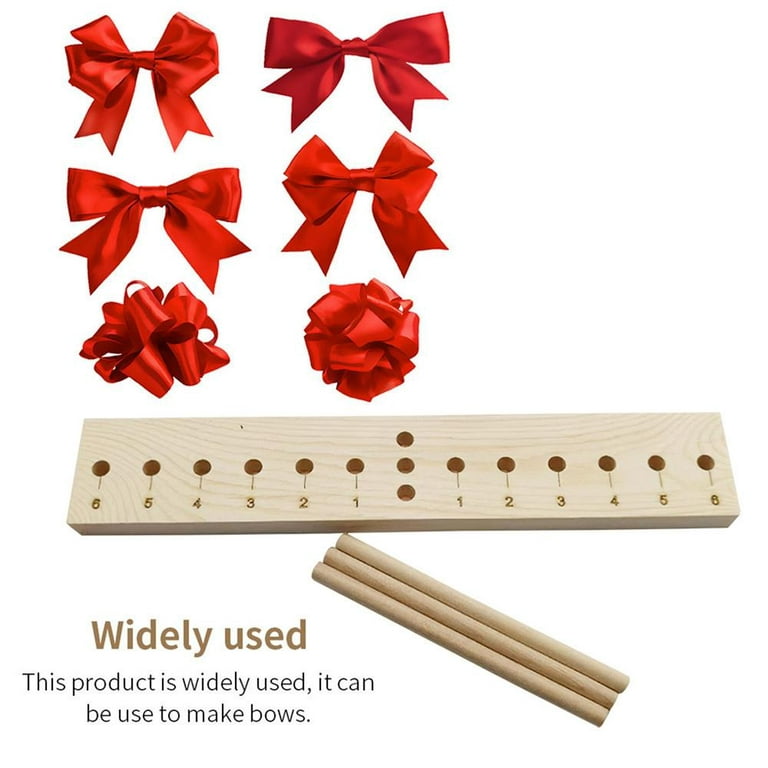 Wooden Bow Maker for Ribbon, Multipurpose Bow Maker for Ribbon for Wreaths with Twist Ties, Bow Making Tool for Christmas Gift, Pa