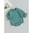thumbnail image 3 of Arvbitana Infant Baby Boys Girls Sweatshirt Rompers Long Sleeve Solid Color Jumpsuit with Pockets Newborn Casual Clothes 3M 6M 9M 12M 18M, 3 of 7