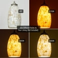 thumbnail image 2 of Kira Home Coast 9" Pendant Light, Handcrafted Mosaic Sea Shell Coastal Glass Shade, Natural Oval Shell Glass Hanging, 2 of 9