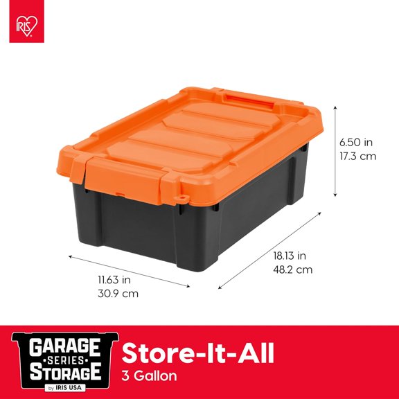 3 Gallon Lockable Storage Bins with Lids, 5 Pack - Heavy Duty, Stackable, Weatherproof, Dog Toys Storage, Made in USA