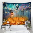 thumbnail image 1 of Tapiz de Halloween con forma de calabaza y horror con forma de esqueleto, 200 x 150 cm, 1 of 3