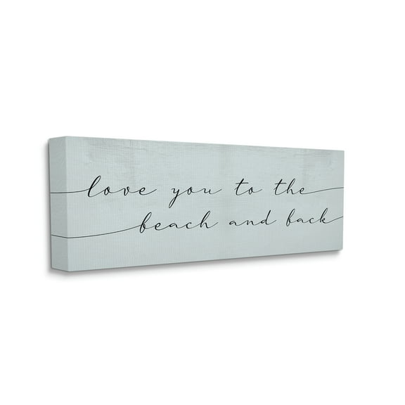 Stupell Industries Love You Beach and Back Romantic Phrase Blue, 17 x 40, Designed by Daphne Polselli
