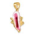 thumbnail image 3 of 14K 3-D Pink and White Enamel Conch Shell Charm K6655, 3 of 5