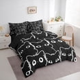 thumbnail image 3 of jejeloiu Cute Cat Kitten 7-Piece Twin Bedding Sets,Neon Rainbow Line Cat Bedding Comforter Set,White Black Sheet Sets For Girls Boys,Breathable Home Decor Reversible, 3 of 8