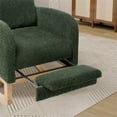 thumbnail image 7 of Nursery Rocking Chair, 25.4"W Upholstered High Back Accent Lounge Armchair with Retractable Footrest and Side Pocket, Comfy Rocker Glider Chair with Rubber Wood Legs for Living Room, Green, 7 of 7