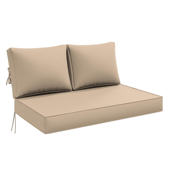 Snubbull 3 Piece Outdoor Sofa Cushion Set, Loveseat Replacement Cushions with Thick Foam Seat and Back Cushions, Deep Seating Patio Furniture Cushions for Outdoor Sofa and Patio, Sand