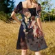 thumbnail image 5 of Vestido de manga corta La Heredera, ropa de mujer, vestido de verano para mujer, vestido de dama de honor para mujer, 5 of 7