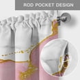thumbnail image 6 of Pink Gold Marble Farmhouse Short Window Curtain Valances, Modern Abstract Marble Crack Texture Rod Pocket Kitchen Valances for Living Room Bedroom Bathroom Cafe 54" x 18", 6 of 8