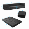 thumbnail image 6 of Mjkone Folding Queen Size Sleeper Sofa Bed,Convertible Sofa with Three Ottomans,Memory Foam Futon Couches,Fold Out Couch Sofa Bed,Mattress Floor Couch, Dark Gray, 6 of 7