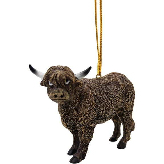 Highland Cow Christmas Tree Ornament Farm Animal Country Holiday