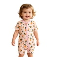 thumbnail image 4 of Baby Rompers Boy Casual Cartoon Short Sleeve Crew Neck Boys Front Zip Short Romper Outdoor Play Outfit, 4 of 4