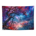 thumbnail image 5 of Nawypu Fantasy Forest Tapestry Tree of Life Nature Landscape Tapestry Wall Hanging Fairy Tale World Tapestry Psychedelic Headboard Bedspread Tapestry for Bedroom Living Room Decor, 5 of 6