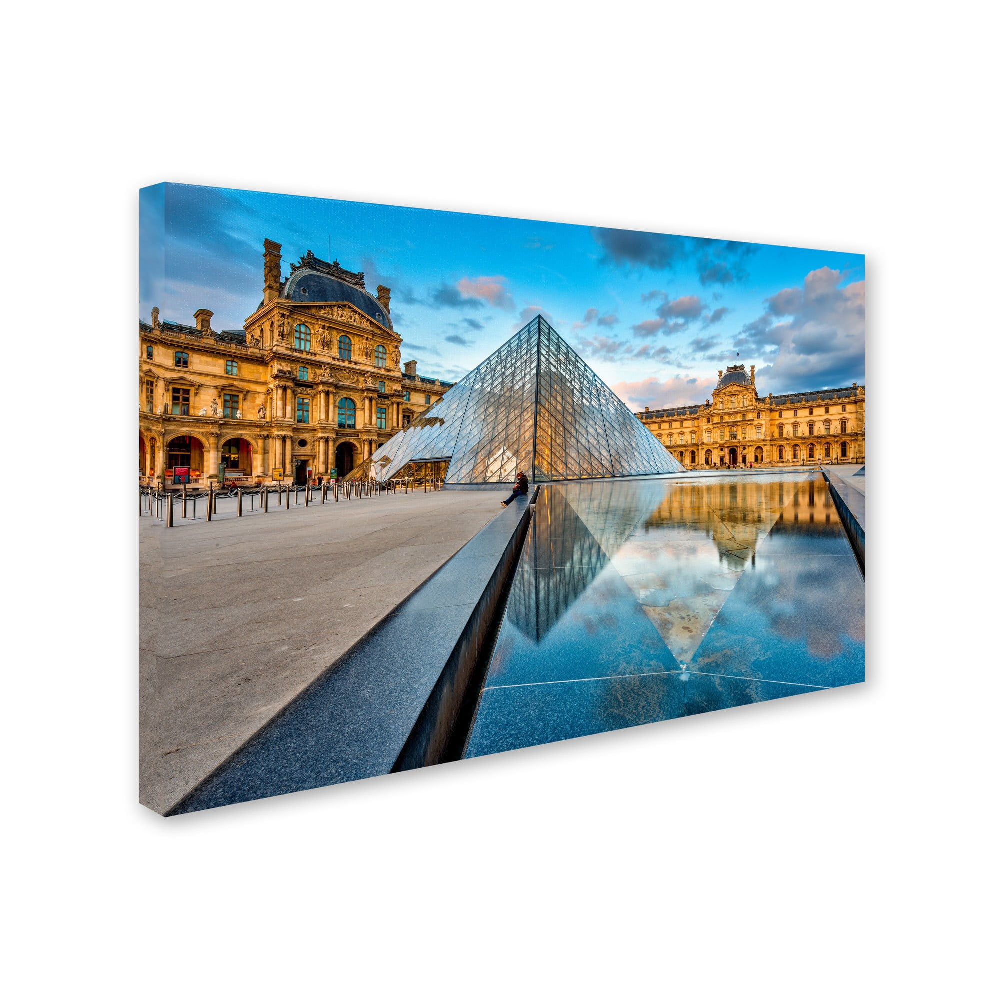Trademark Fine Art "SymÃƒÂ©trie du Louvre" Canvas Art by Mathieu Rivrin