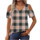 thumbnail image 2 of Puntoco Liquidación de blusas cortas para mujer, blusas estampadas para mujer, blusas de manga corta con escote en V y hombros descubiertos, blusas de moda, 2 of 5