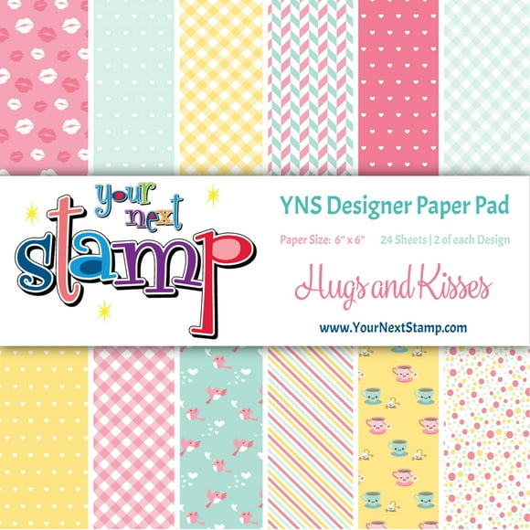 YNSPP007 Your Next Stamp Tapis en Papier 6 "X6" 24/Pkg-Hugs et Baisers
