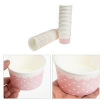 NICEXMAS 50pcs Ice Cream Paper Cups Round Dessert Container for Hotel Use