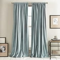 thumbnail image 2 of DKNY Modern Knotted Velvet Lined Curtain Panel Pair, Blue, 96-inch Panel Pair, 2 of 3