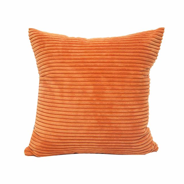 Bearachild Corn Strip Corduroy Plush Plain Velvet 45cmX45cm Cojín suave Funda de almohada Hogar Decoración del hogar naranja