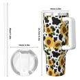 thumbnail image 4 of Picia Cute Cow Print Sunflower D Pattern 40oz Ice Bully Insulated Tumbler with Handle, Double-Wall Stainless Steel Cup, Leak-Proof Lid and Straw, 4 of 8