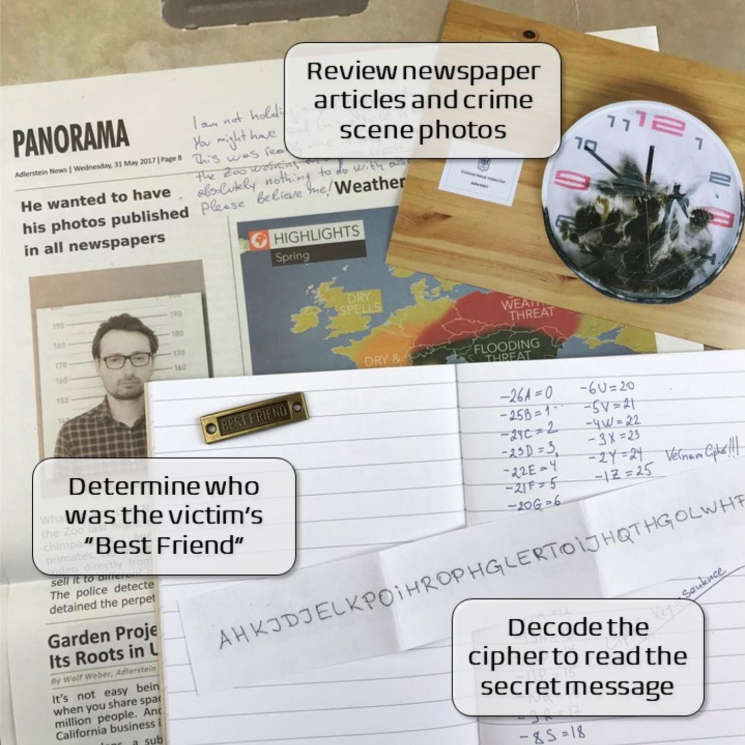 Murder Mystery Fire in Alderstein Case File