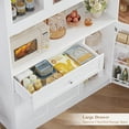 thumbnail image 5 of Hiphuta 72" Tall Modern Pantry Cabinet with Adjustable Shelves, Freestanding Kitchen Hutch Cabinet for Dining Room, White, 5 of 7
