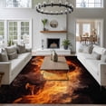 thumbnail image 3 of 5'x7' Area Rugs, Basketball Indoor Outdoor Area Rug for Living Room Bedroom, Basketball Modern Abstract Art Flame Washable Bathroom Rugs Kitchen Floor Carpet Mats Home Decor Aesthetic, 3 of 8