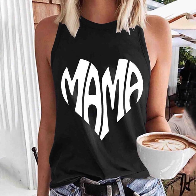 Boovnll Débardeurs pour Femmes, T-Shirt Sans Manches à Col Rond Imprimé Mode pour Femmes, Débardeur pour Femmes