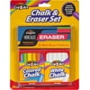 Cra-Z-Art Quiet Chalk and Dustless Eraser Set for Chalk Boards, Noiseless and Dustless - 2 Pack