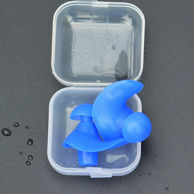 Tapones para los oídos para nadar de silicona, resistentes al agua, para nadadores adultos y niños, tapones para los oídos suaves y antiruido para buceo, 1 par