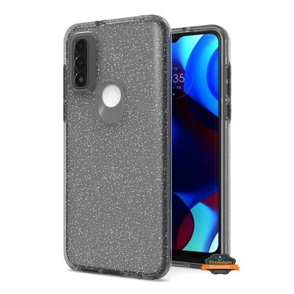 For Motorola Moto G Power 2022 Glitter Sparkle Bling Shiny Thin Ultra Slim Hybrid Rubber Silicone Soft TPU Gel Protective Phone Case Cover by Xpression [Black]