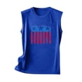 thumbnail image 4 of GaThRRgYP Workout Tops for Women,Plus Size Blouse for Women,Women's Independence Day Printed Round-neck Tank Tops Loose Tops Blue XL, 4 of 4