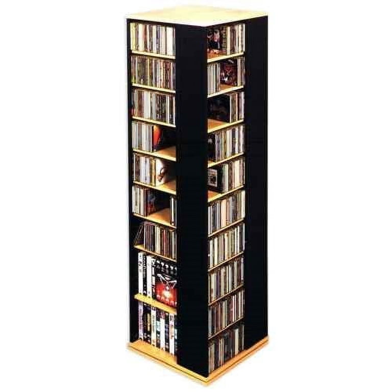 Leslie Dame High Capacity Spinning Multimedia Tower-Finish:Oak