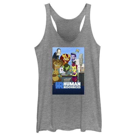 Women's Human Resources Monsters in the Office  Racerback Tank Top Gray Heather 2X Large