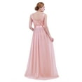 thumbnail image 2 of YIZYIF Womens Ladies Embroidered Chiffon Bridesmaid Dress Sleeveless Long Evening Party Prom Gown Maxi Dress A Pearl Pink 8, 2 of 6