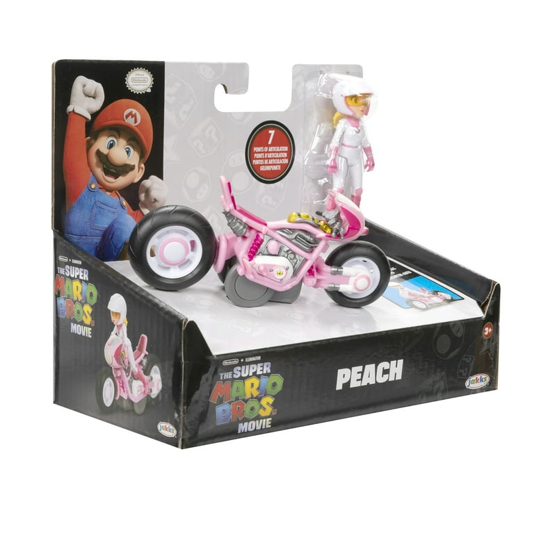 Super Mario Bros Movie 2.5 inch Princess Peach Action Figure with Pull Back  Racer