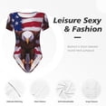 thumbnail image 6 of Uemuo USA Eagle with Spread Wings Pattern Women's One Piece Short Sleeve Swimsuit Rash Guard Surfing Modest Quick-drying Swimsuit Beach Essentials-, 6 of 9