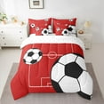 thumbnail image 2 of Manfei Football Soccer 7 Pieces Bedding Comforter Set for Teens Boys Girls,Ball Gamer Full Bedding Set Lightweight,Sport Theme Fitted Sheet Flat Sheet,Breathable Home Decor,Reversible, 2 of 8