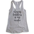 thumbnail image 1 of Chasing Toddlers Is My Cardio Tank Top, Ladies Racerback Tank, New Mom Mama Workout Yoga Toddler Mom Tank, Heather Gray, X-Large, 1 of 3