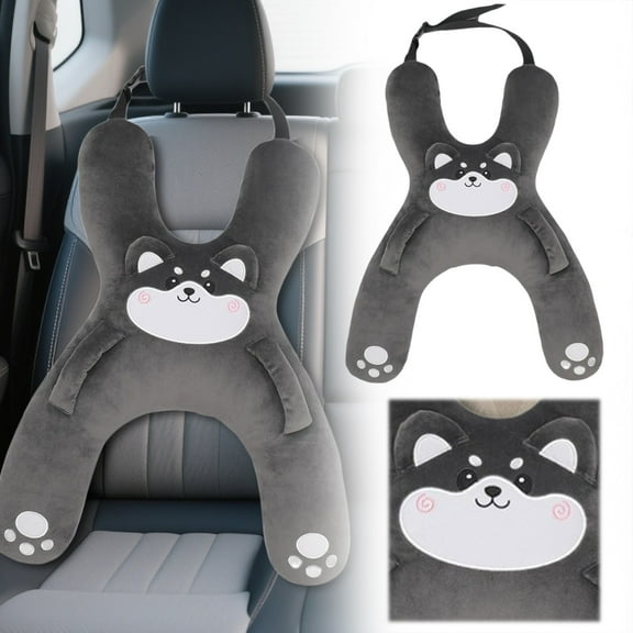 Kids Travel Sleeping Pillow with H-Shaped Belt Cushion for Children's Neck and Back Support on Car Plane Train Rides