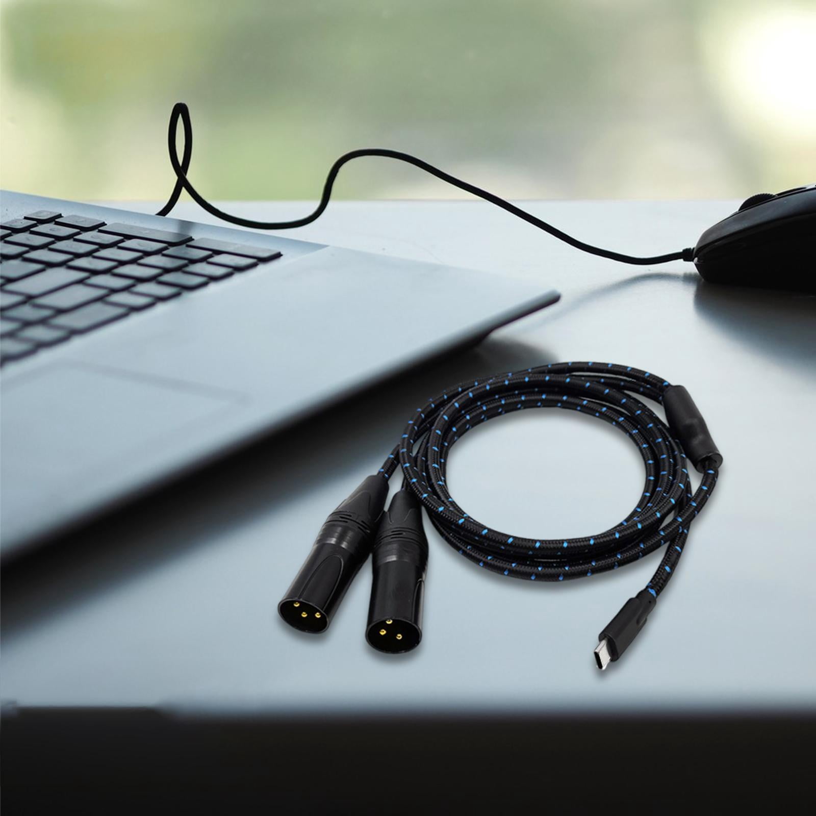 USB C to XLR Cable Audio Adapter Nylon Braided 2m for Podcasters Musicians Amplifier Setup