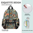 thumbnail image 5 of Bigfoot and Badge Blue Pattern Cute School Backpack Bag for School with Padded Back and Adjustable Shoulder Straps 15.25"x11.5"x5.25", 5 of 5
