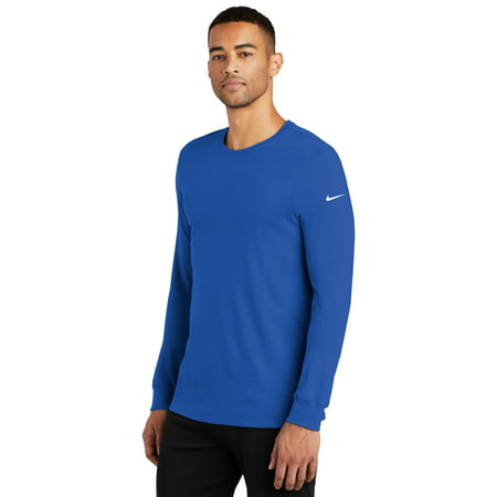 Nike Men's DRI-FIT Cotton/Poly Long Sleeve T Shirt RUSH BLUE 2XL
