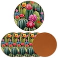 thumbnail image 2 of Cactus 6PCS Round Coasters, Microfiber Leather Drink Coasters Set of 6, 11x11 cm/4.3x4.3 in Absorbent Coaster for Drinks, Cup Coaster for Home and Kitchen Decor, 2 of 6