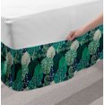 thumbnail image 2 of Forest Bed Skirt, Woodland Trees Oak Birch Pine Willow Maple Summer Plants Growth Nature, Elastic Bedskirt Dust Ruffle Wrap Around for Bedding Decor, 4 Sizes, Dark Teal Cream Brown, by Ambesonne, 2 of 2