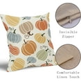 thumbnail image 6 of Fall Pillow Covers 18x18 Set of 2 Thanksgiving Themed Blue Yellow Orange Pumpkin Print Decorative Throw Pillows Outdoor Autumn Harvest PillowCase Farmhouse Linen Cushion Case Decor for Sofa Couch Bed, 6 of 6