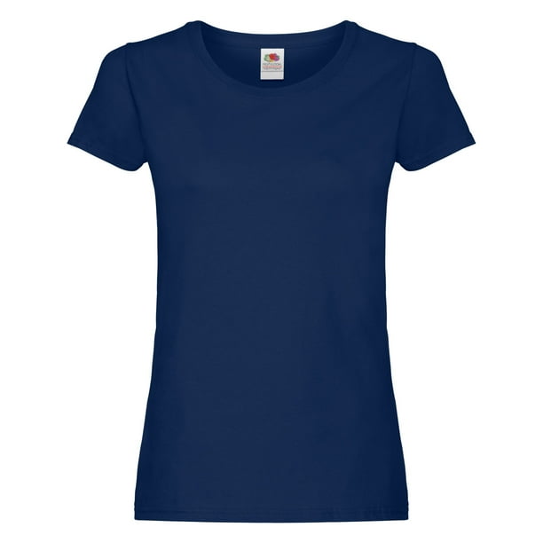 Fruit of the Loom - Camiseta para Mujer (Azul Marino)