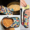 thumbnail image 5 of Yayeee Oven Mitts and Pot Holder Set of 2 Heat Resistant Kitchen Gloves Baking Hot Pad, Colorful Clover Pattern, 5 of 5